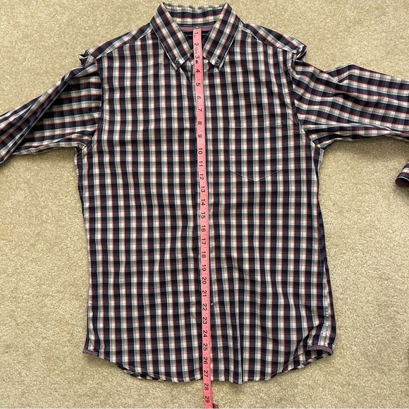 Banana Republic Shirt Mens Small Blue Red White Plaid Button Up Outdoors Casual - Picture 8 of 9